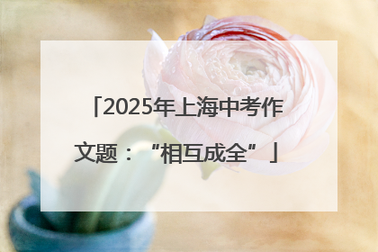 2025年上海中考作文题：“相互成全”