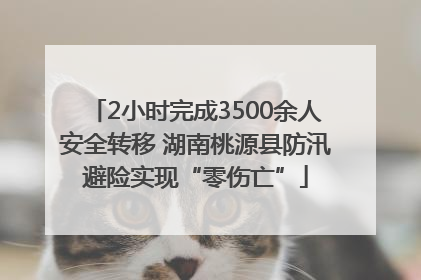 2小时完成3500余人安全转移 湖南桃源县防汛避险实现“零伤亡”