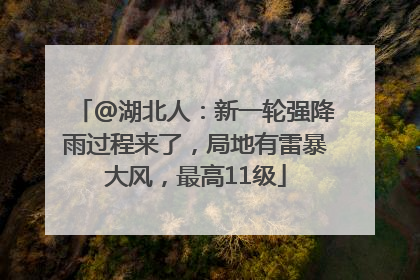 @湖北人：新一轮强降雨过程来了，局地有雷暴大风，最高11级
