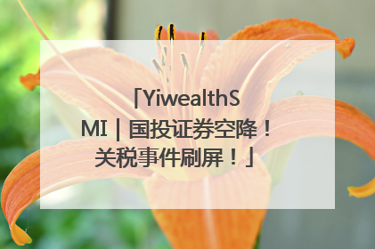YiwealthSMI｜国投证券空降！关税事件刷屏！